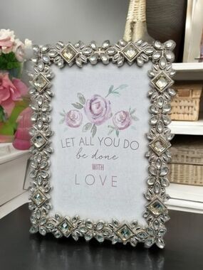 Silver Jeweled Photo Frame - Elegant Home Accents